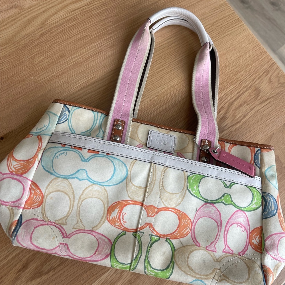Vintage Coach multi color handbag